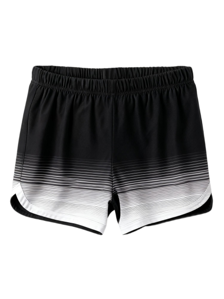 ?Breathable Men's Athletic Shorts - Solid Color Custom Logo Design with Elastic Waistband